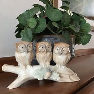 Otagiri porcelain ceramic Owls on a Branch